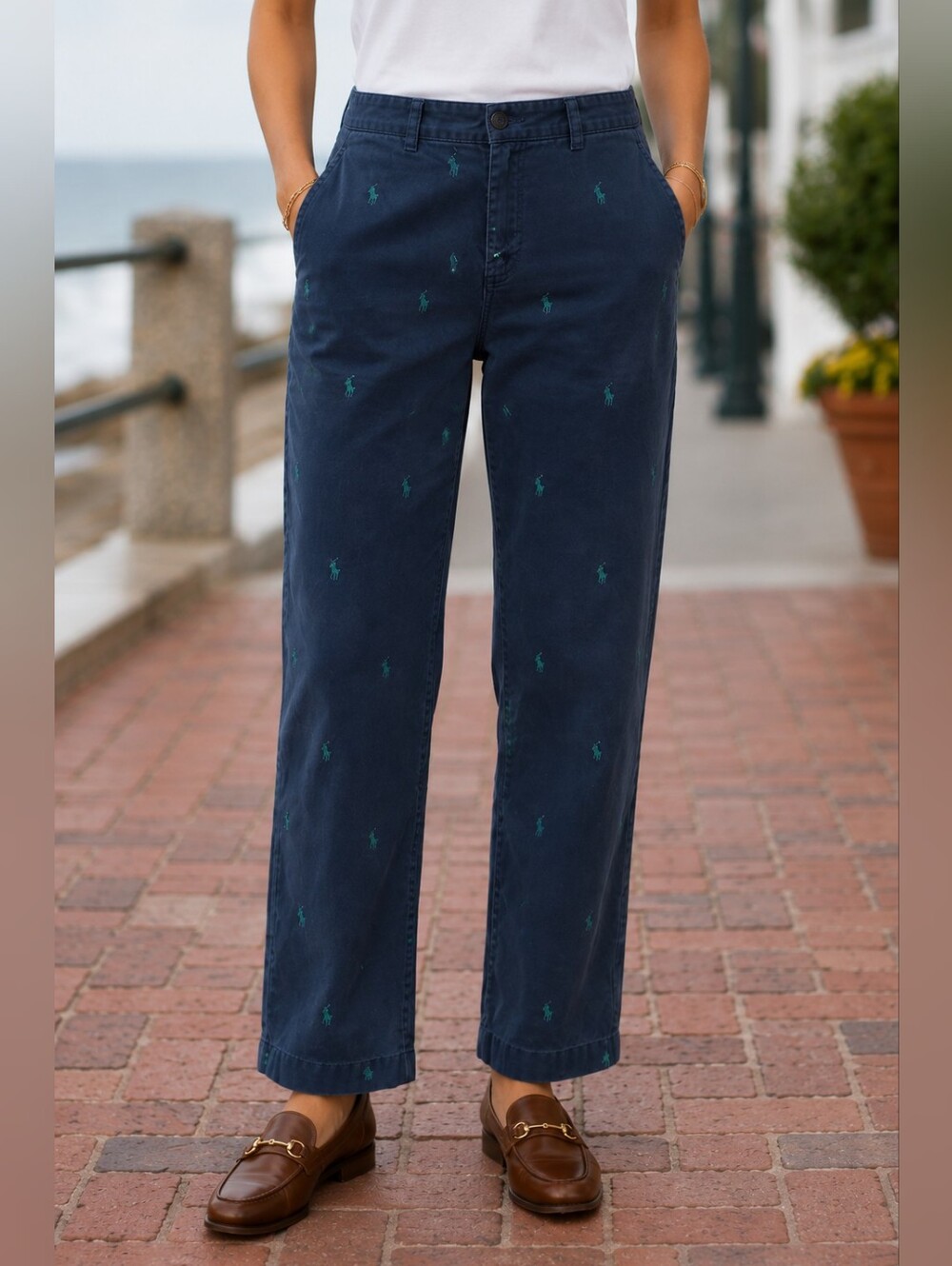 Ralph Lauren Chino Pants Size 6 Navy Y2K Preppy Equestrian Coastal Classic